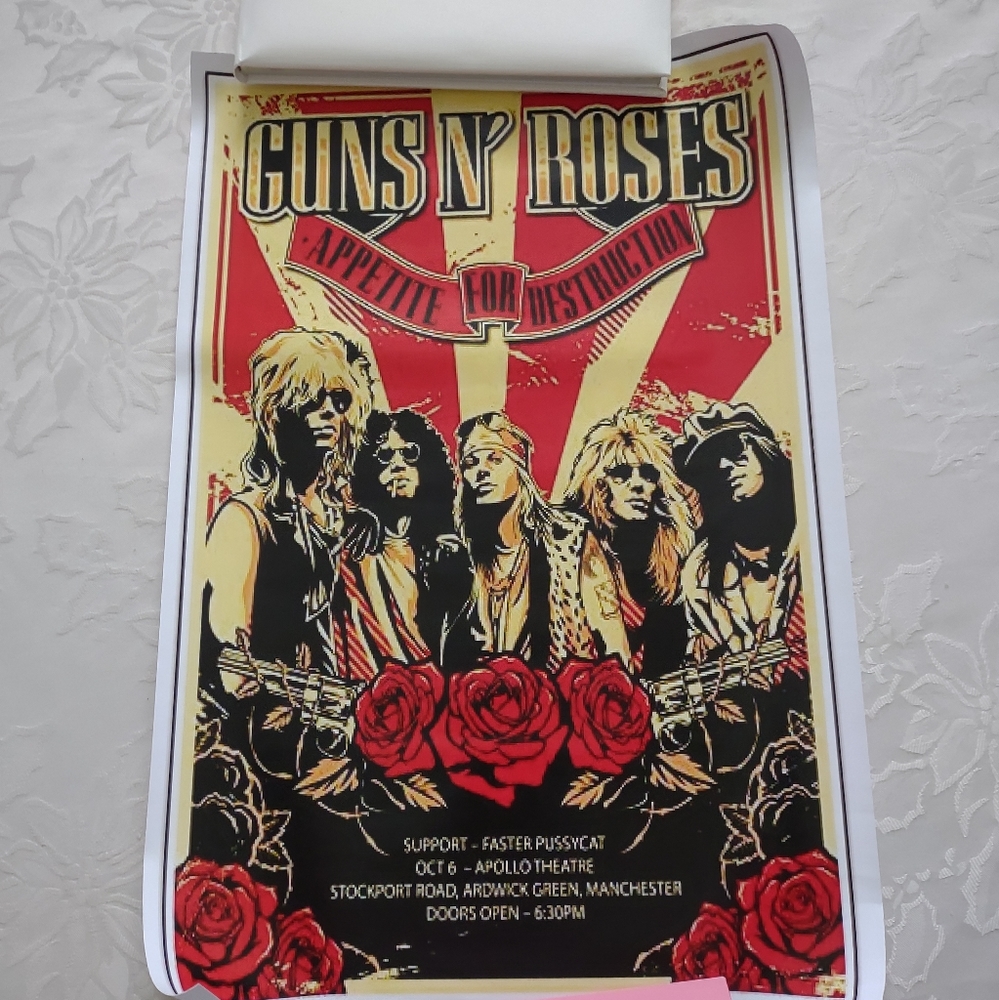Guns N Roses Appetite for Destruction concert poster high quality glossy paper